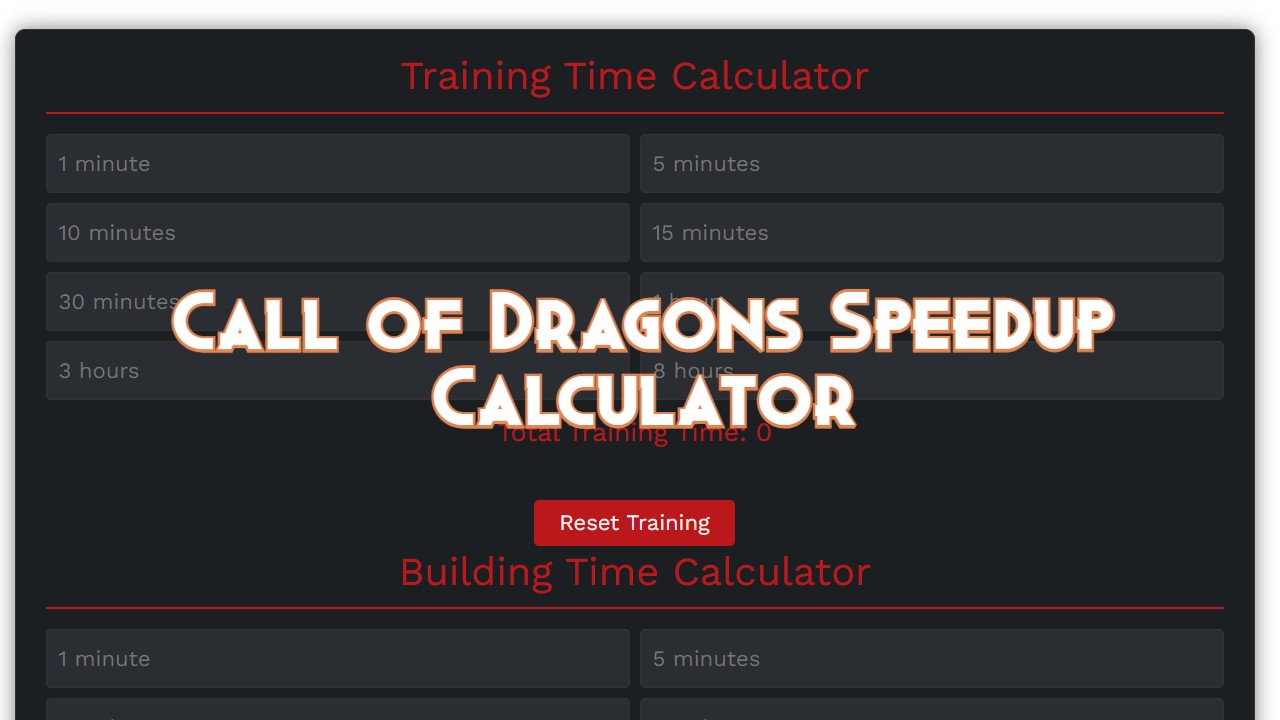 Resource Calculator Call of Dragons Resources Calculator - Call of Dragons Guides